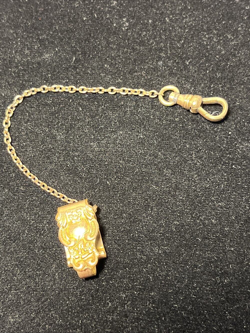 Edwardian Pocket Watch Chain ~ FLS&Co. Gold filled Or Plated 5''inches long
